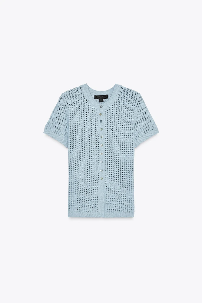 TOP EN MAILLE POINTELLE