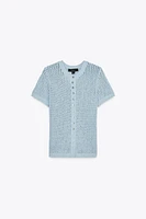 POINTELLE KNIT TOP