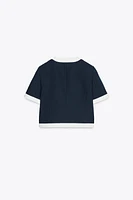 SHORT SLEEVE BLAZER WITH CONTRAST WELT