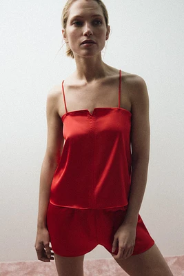 SATIN EFFECT TANK TOP