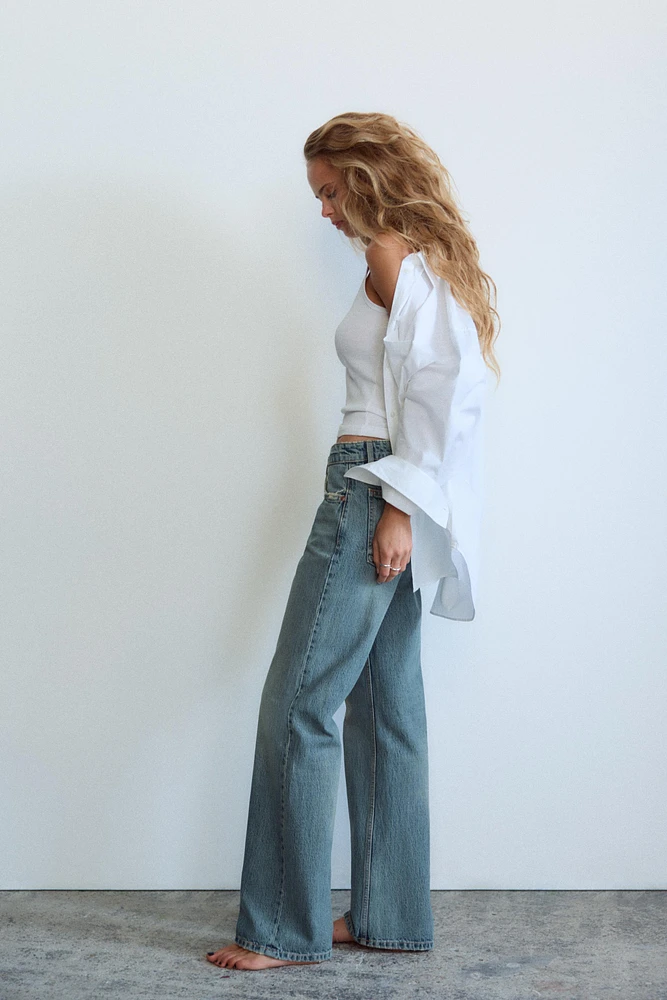 JEAN TRF WIDE LEG TAILLE BASSE