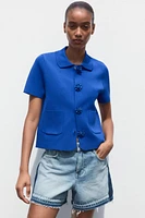GILET EN MAILLE BOUTONS FANTAISIE