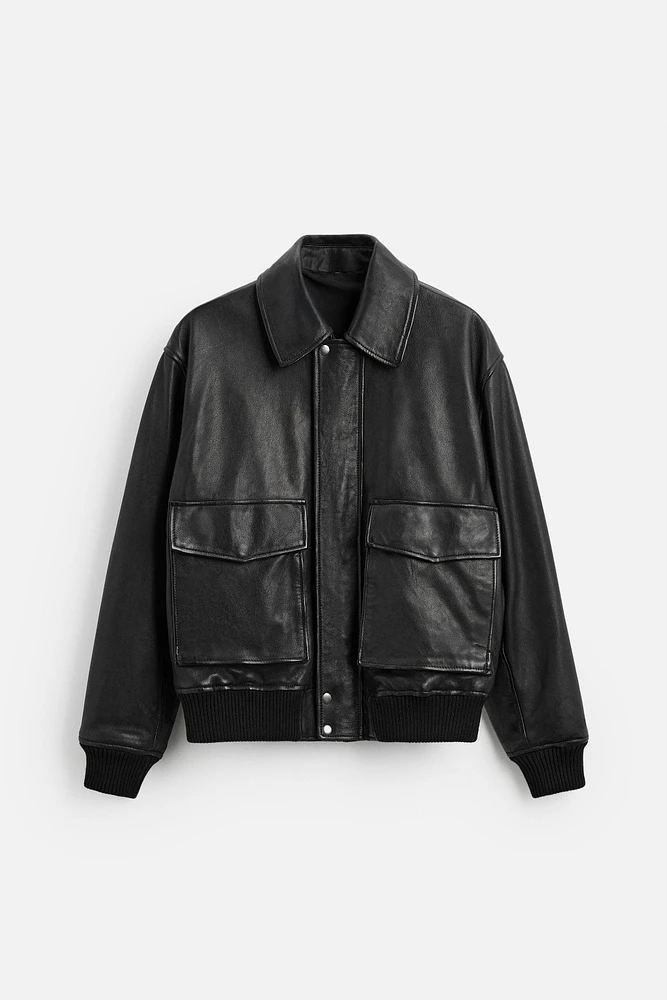 POCKET LEATHER JACKET