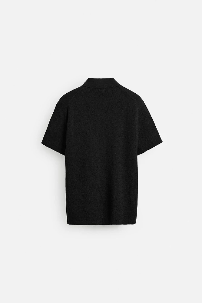 REGULAR FIT TEXTURED POLO SHIRT
