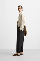 RELAXED FIT COTTON LINEN PANTS