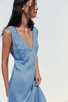 EMBROIDERED MIDI DRESS