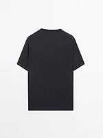 T-shirt en maille de laine mélangée à manches courtes