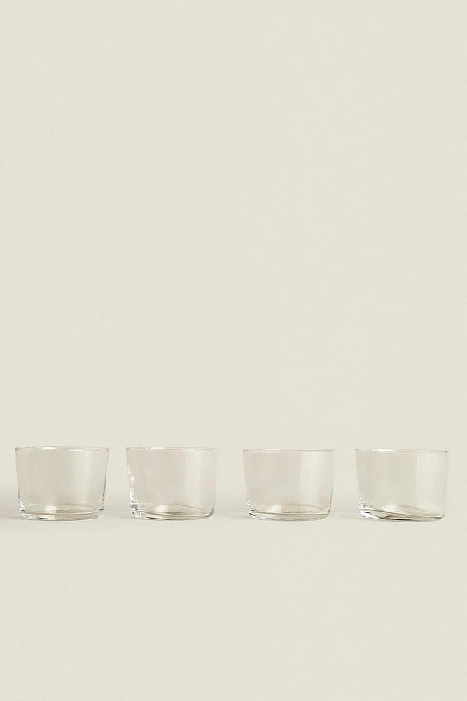 SET OF SHORT GLASS TUMBLERS (SET OF 4)