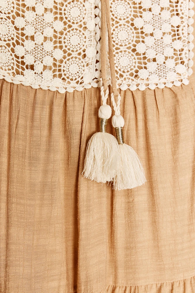 MINI BIB EMBROIDERED DRESS