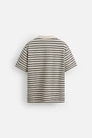 STRIPED PIQUÉ POLO SHIRT