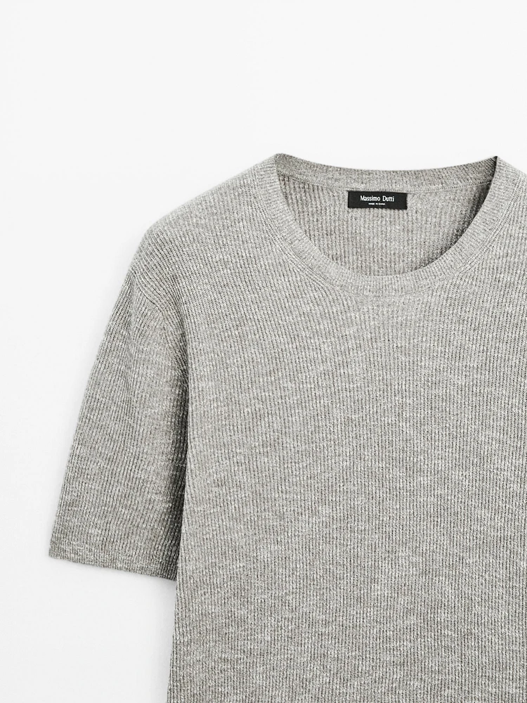 T-shirt manches courtes maille moulinée