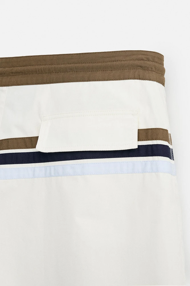 MAILLOT DE BAIN LONG À BANDES
