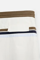 MAILLOT DE BAIN LONG À BANDES