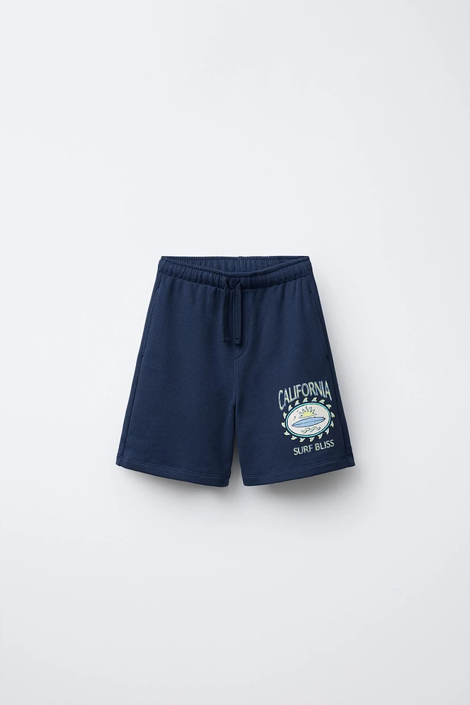 SURF PRINT PLUSH SHORTS