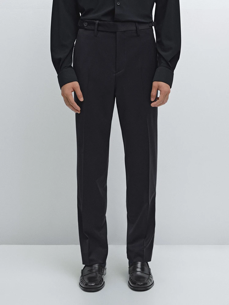 Pantalon habillé en laine mélangée
