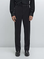 Pantalon habillé en laine mélangée