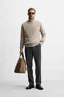 TEXTURED WOOL BLEND PANTS