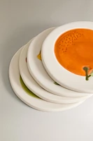 LOT DESSOUS DE VERRE GRÈS FRUITS (LOT DE 4)