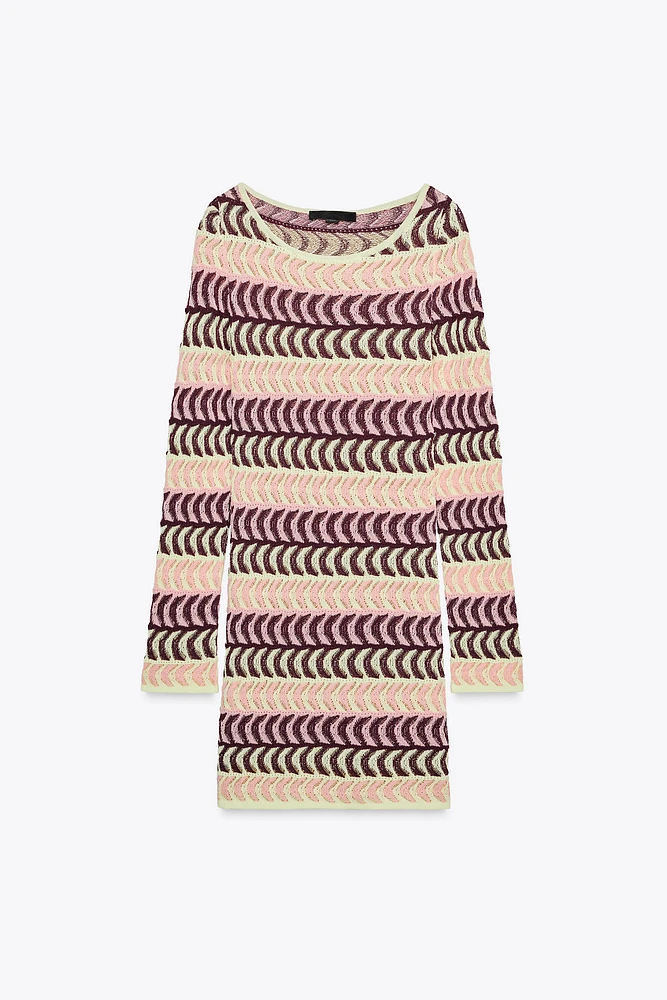 TEXTURED KNIT MINI DRESS