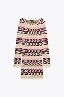 TEXTURED KNIT MINI DRESS