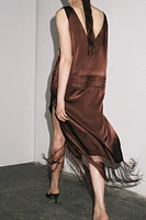 ZW COLLECTION EMBROIDERED FRINGE DRESS