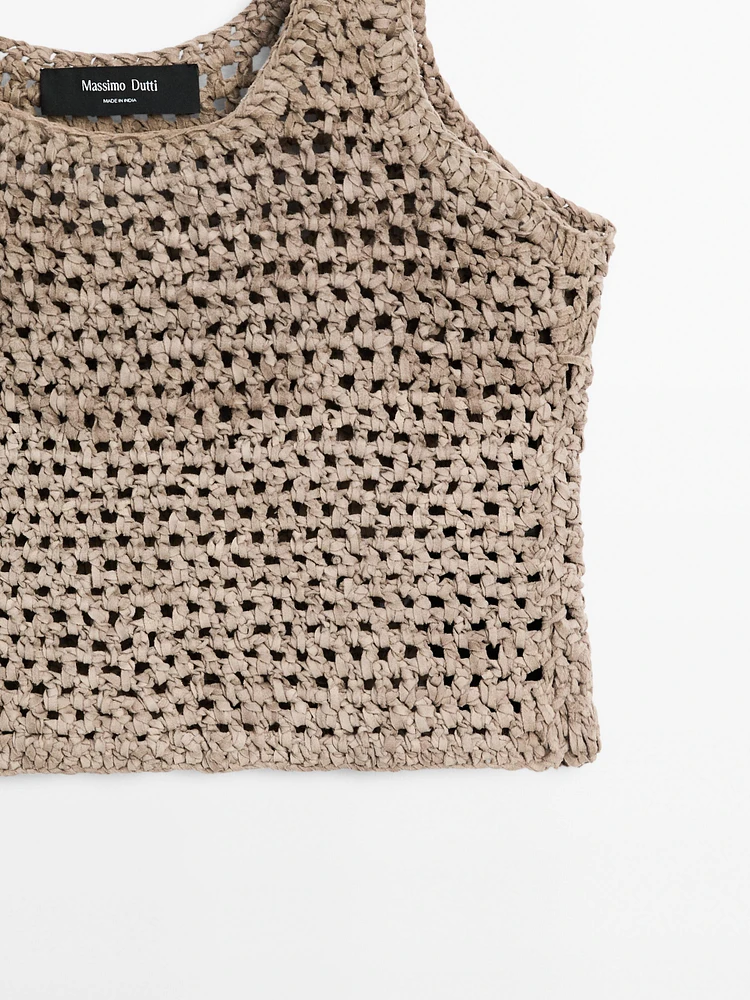 Braided suede leather top