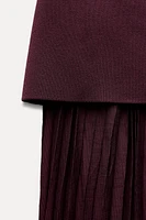 MIXED PLEATED KNIT SKIRT