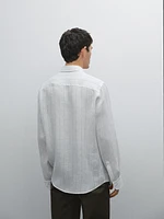 Chemise à rayures tennis 100 % lin