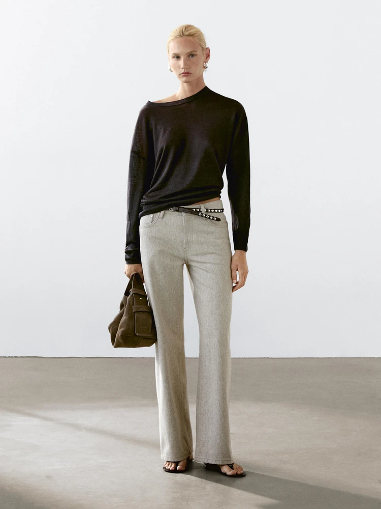 Jean wide leg taille moyenne