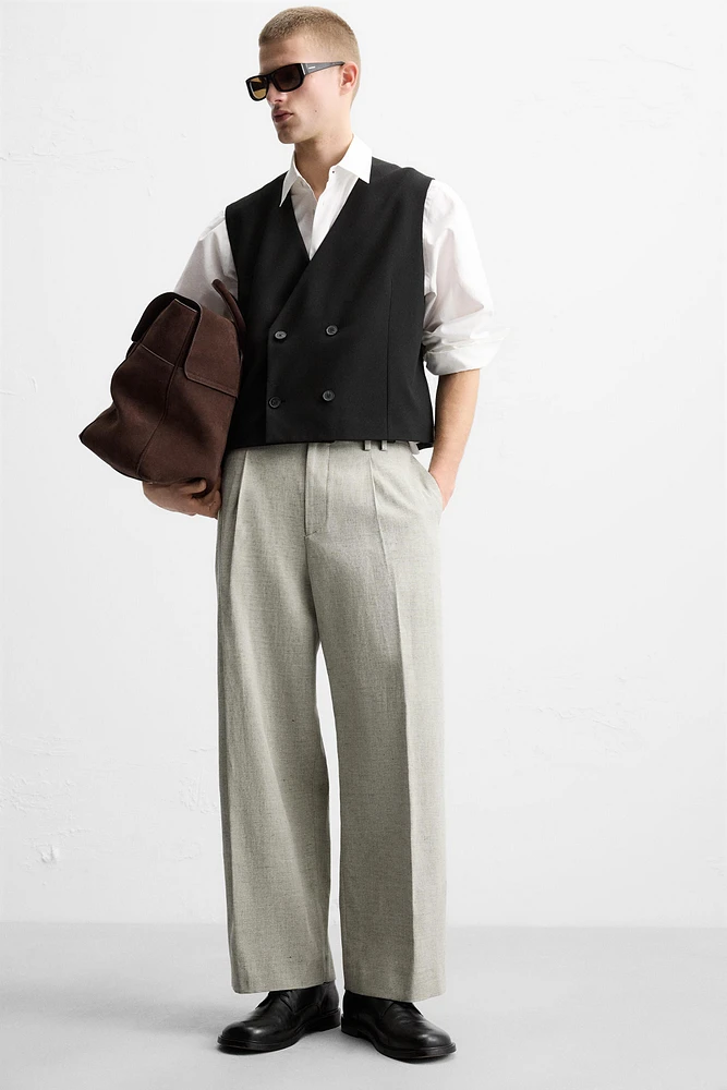 PANTALON DE COSTUME STRUCTURÉ AVEC LIN