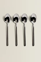 SET OF SHINY STEEL SPOONS (SET OF 4)