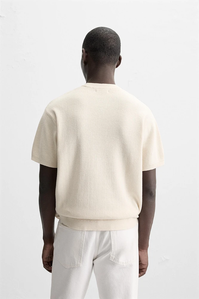 T-SHIRT EN MAILLE PERLÉE
