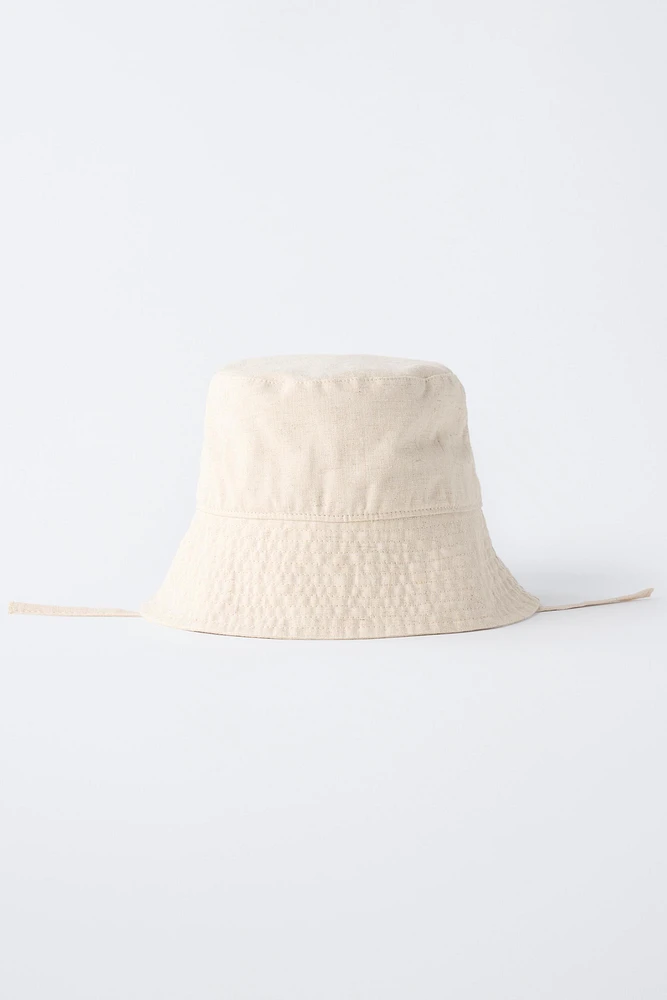COTTON LINEN BUCKET HAT