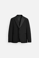 WOOL BLEND TUXEDO SUIT BLAZER