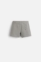 STRIPED SEERSUCKER REGULAR SWIM SHORTS