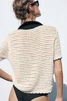 TOP COL POLO CROCHET