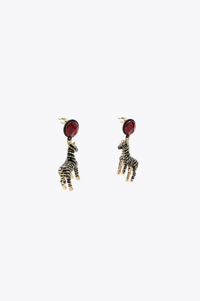 ZEBRA CIRCLE EARRINGS