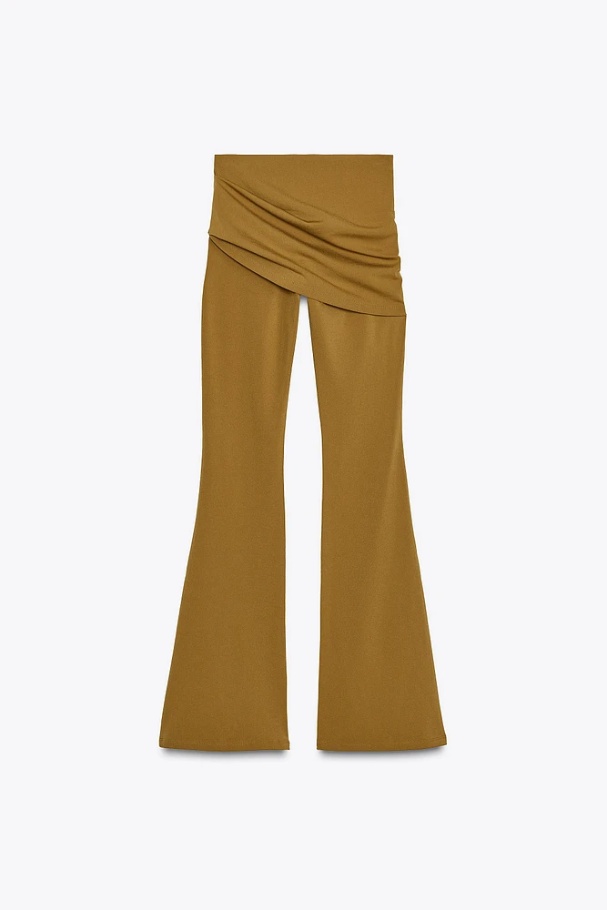 PANTALON FLARE TAILLE DRAPÉE