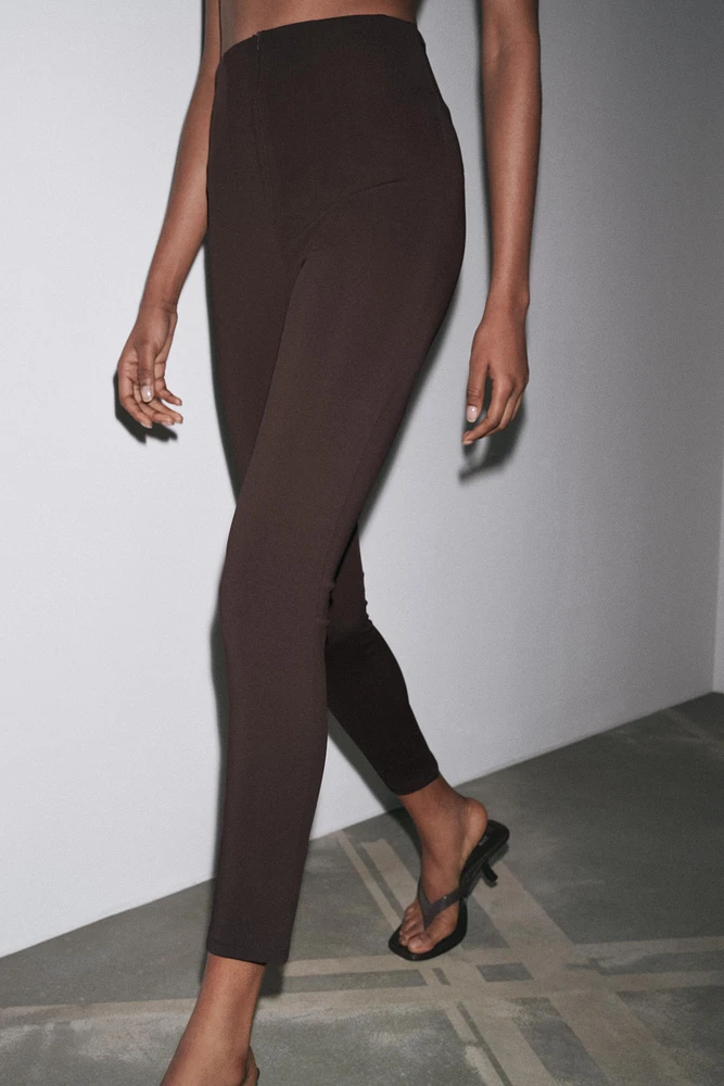 CREPE ZIPPER LEGGINGS