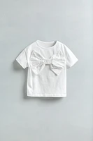 T-SHIRT AVEC APPLICATION LACET POPELINE