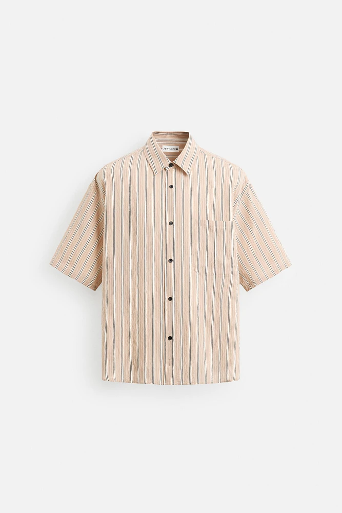 STRIPED FLOWY SHIRT