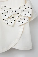 POLKA DOT COMBINATION BOW T-SHIRT