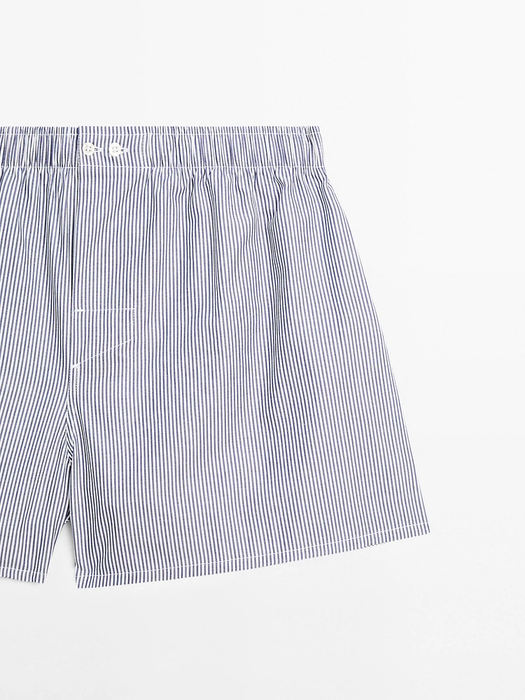 Striped print boxers