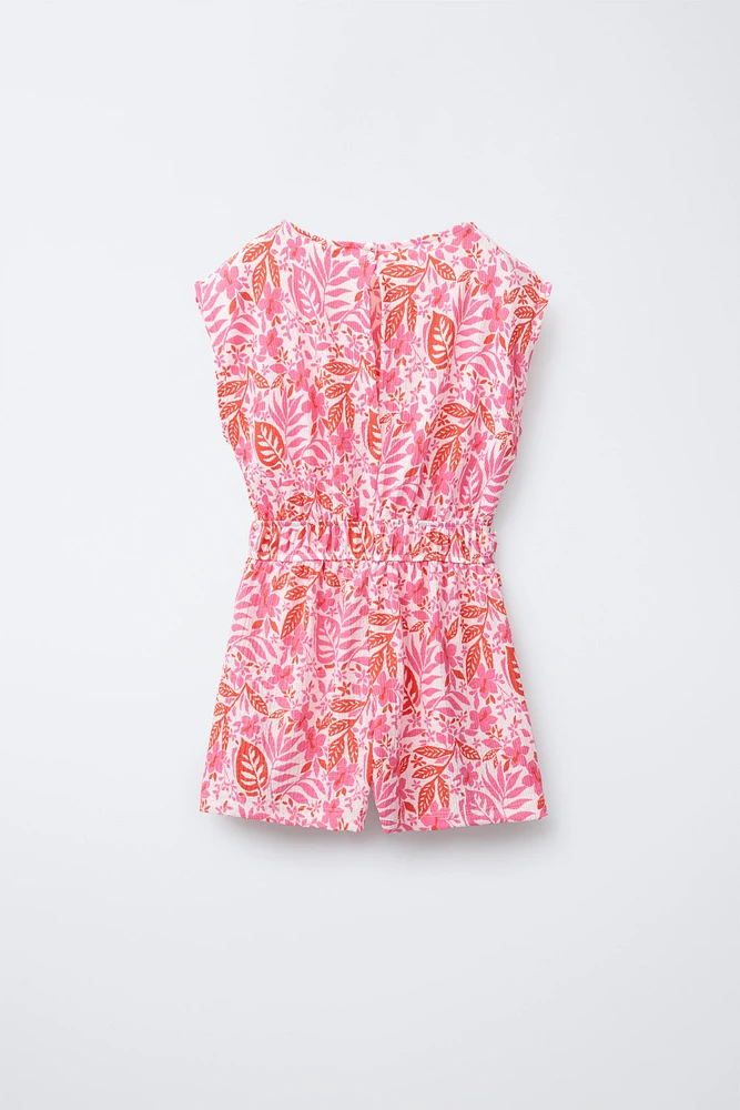 COMBI-SHORT TEXTURÉ À FLEURS