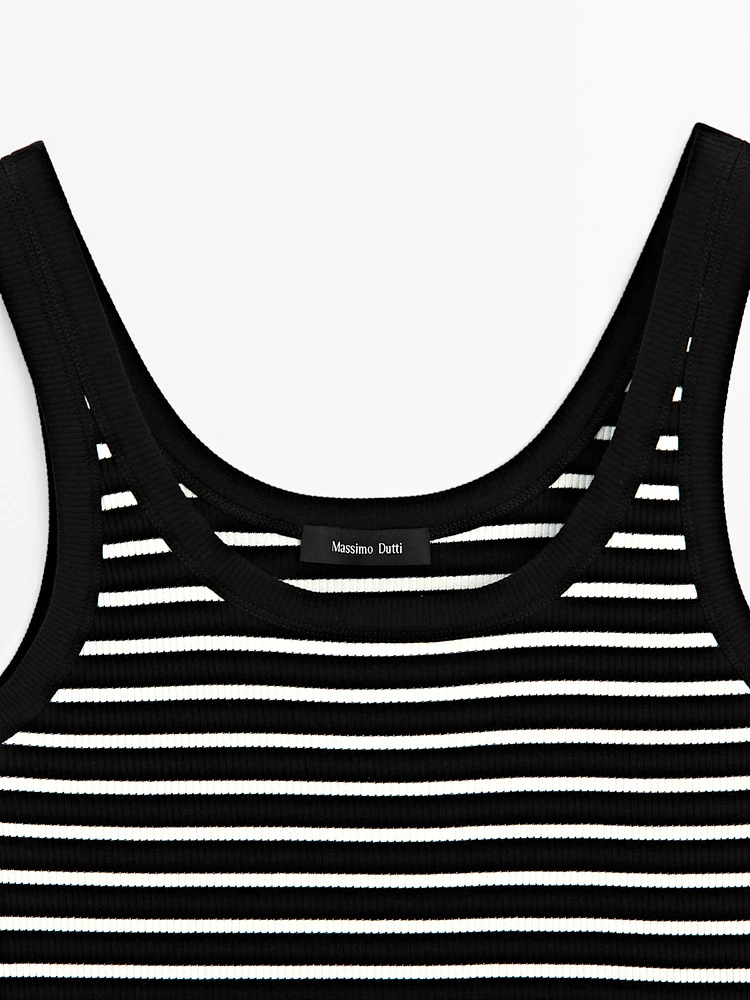 Stripe print vest top