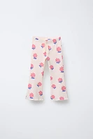 PRINTED RIBBED FLARE LEGGINGS