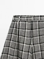 Pantalon palazzo à carreaux 100 % lin