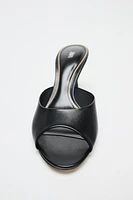 LEATHER HEELED MULES