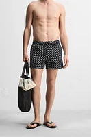 ABSTRACT PRINT SHORT SWIMMING TRUNKS