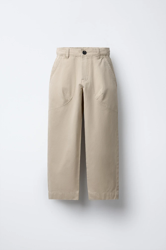 TAPERED FIT POCKETED PANTS